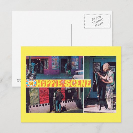 De Vintage Hippie Scene Briefkaart (Voorkant / Achterkant)