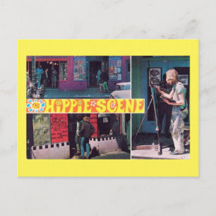 De Vintage Hippie Scene Briefkaart