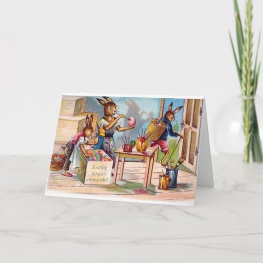 De vintage Hongaarse Kaart van Pasen (Voorkant)