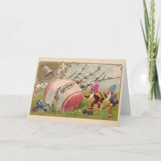 De vintage Hongaarse Kaart van Pasen van üdvözlet (Voorkant)