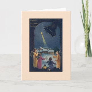 De vintage Hongaarse Kerstkaart van Engelen Feestdagen Kaart