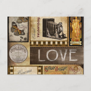 De vintage houdt gisteren van de Chocolade van de Briefkaart