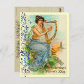 De vintage Ierse Briefkaarten van de Harp (Voorkant / Achterkant)