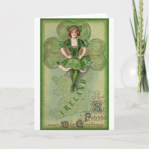 De vintage Ierse St. Patrick van de Danser Kaart