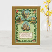 De vintage Ierse St. Patrick van Kastelen Kaart (Gele Bloem)