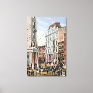 De vintage Illustratie van de Beurs NYC (1882) Canvas Afdruk