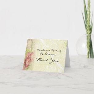De vintage inspireerde Bloemen dankt u Bedankkaart