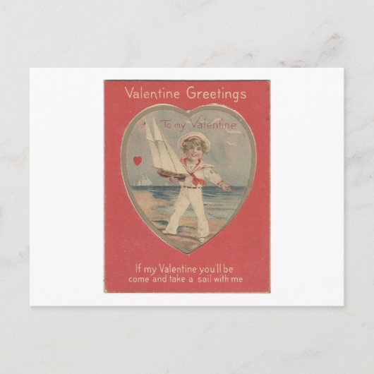 De vintage Jongen Valentijn van de Zeeman Feestdagenkaart (Voorkant)