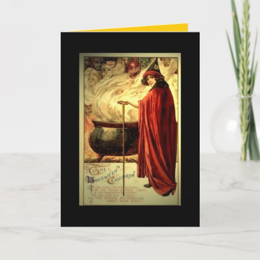 De vintage kaart "Ketel " van Halloween (Voorkant)