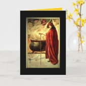 De vintage kaart "Ketel " van Halloween (Gele Bloem)