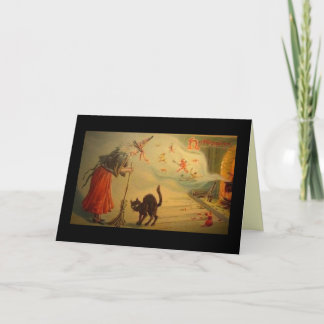 De vintage kaart Oud oud wijf van Halloween met