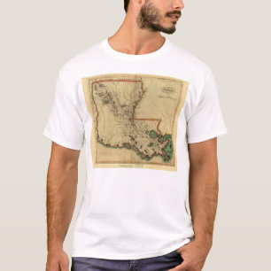 De vintage Kaart van 1814 Louisiane T-shirt