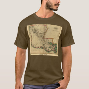 De vintage Kaart van 1814 Louisiane T-shirt
