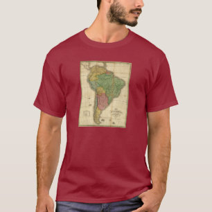 De vintage Kaart van 1826 Zuid-Amerika door T-shirt