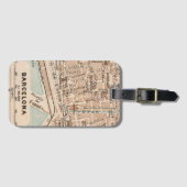 De vintage kaart van Barcelona Bagagelabel (Voorkant (horizontaal))