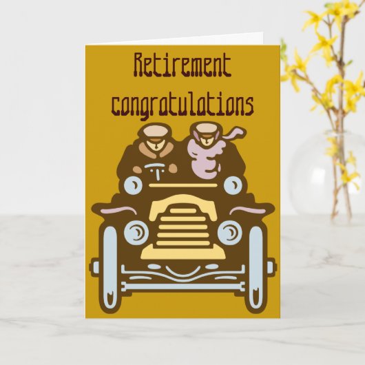 De vintage kaart van de autopensionering (Gele Bloem)