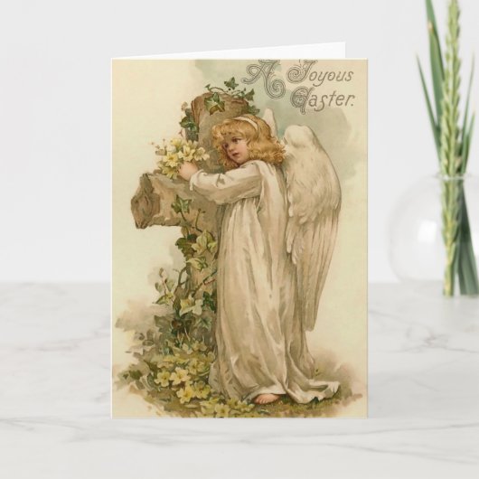 De vintage Kaart van de Engel van Pasen (Voorkant)