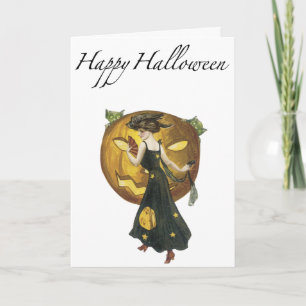 De vintage Kaart van de Groeten van Halloween