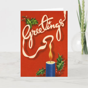 De vintage Kaart van de Groeten van Kerstmis