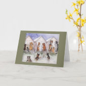 De Vintage Kaart van de kat (Gele Bloem)