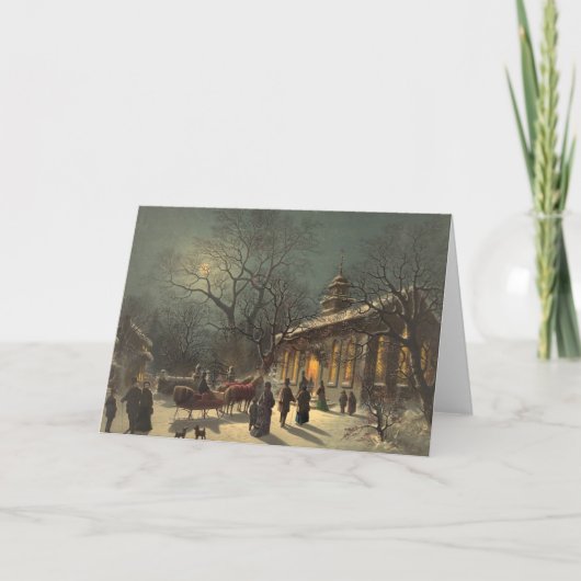 De vintage Kaart van de Kerstavond (Voorkant)