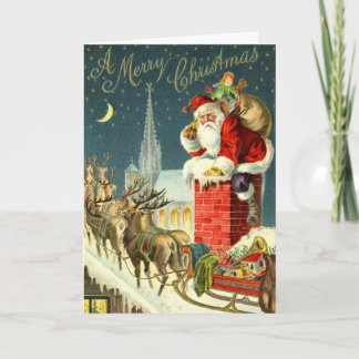 De vintage Kaart van de Kerstman van Kerstmis