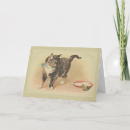De vintage Kaart van de Nota van de Kat en van de