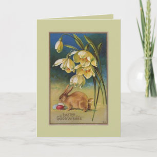 De vintage Kaart van de Paashaas, Felicitaties