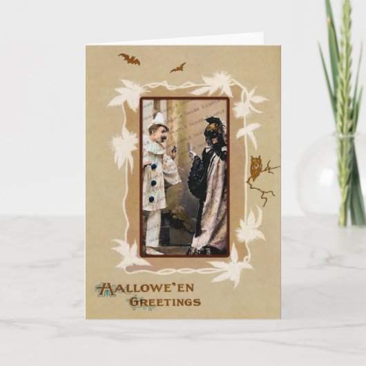 De vintage Kaart van de Sjabloon van Halloween (Voorkant)