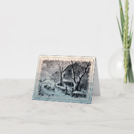 De vintage Kaart van de Sneeuw van de Winter en