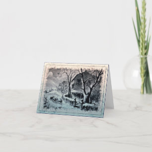 De vintage Kaart van de Sneeuw van de Winter en