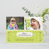 De vintage Kaart van de Vakantie van Strepen (Staand voorkant)