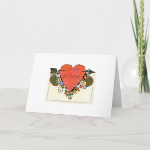 de vintage kaart van de Valentijnsdag