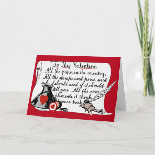 DE VINTAGE KAART VAN DE VALENTIJNSDAG