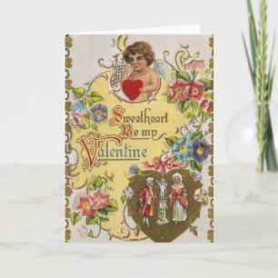 DE VINTAGE KAART VAN DE VALENTIJNSDAG