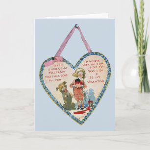 DE VINTAGE KAART VAN DE VALENTIJNSDAG
