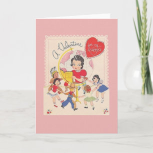 De vintage Kaart van de Valentijnsdag van de