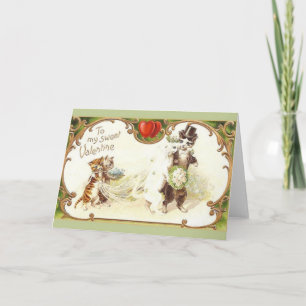 De vintage Kaart van de Valentijnsdag van het