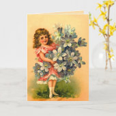 De vintage Kaart van de Verjaardag (Gele Bloem)