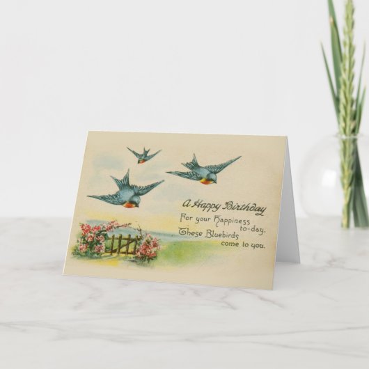 De vintage Kaart van de Verjaardag (Voorkant)