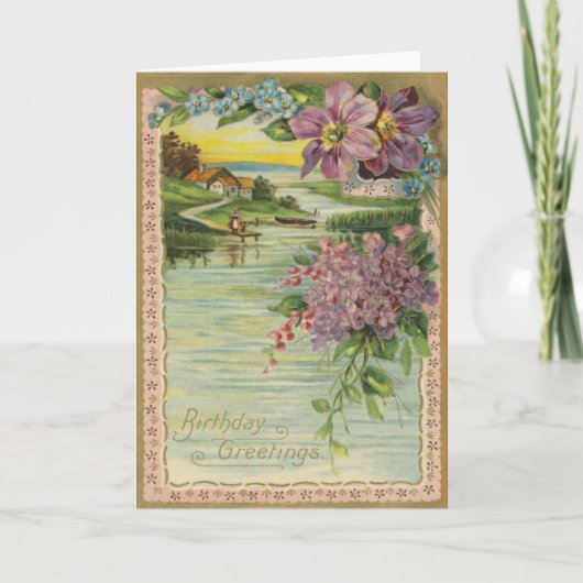 De vintage Kaart van de Verjaardag (Voorkant)