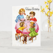 De vintage Kaart van de Verjaardag (Gele Bloem)