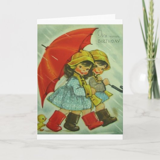 De vintage Kaart van de Verjaardag (Voorkant)