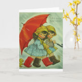 De vintage Kaart van de Verjaardag (Gele Bloem)