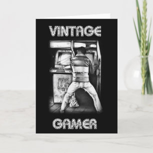 De vintage Kaart van de Verjaardag Gamer