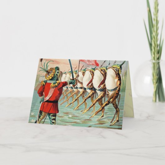 De vintage Kaart van de Verjaardag van de Kikker (Voorkant)