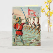 De vintage Kaart van de Verjaardag van de Kikker (Gele Bloem)