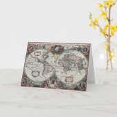 De vintage Kaart van de Wereldkaart (Gele Bloem)