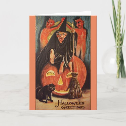 De vintage Kaart van Devlish Halloween (Voorkant)