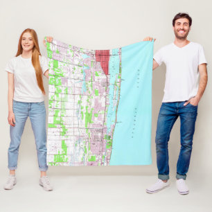 De vintage Kaart van FL van de Waarde van het Meer Fleece Deken